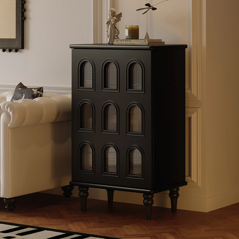 美式实木酒柜展示柜高档轻奢小酒柜现代简约客厅靠墙用电视餐边柜