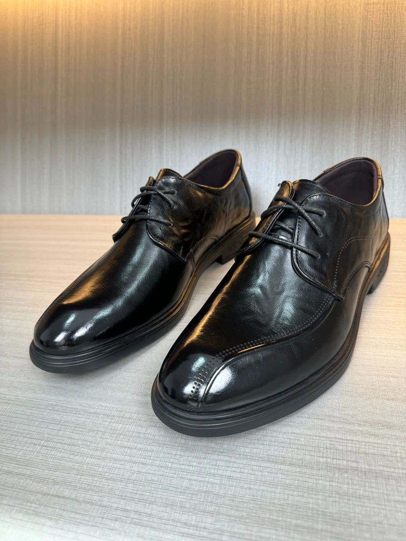 索伦公牛品质商务日常简约休闲手抓皮春季头层正装男鞋皮鞋男款