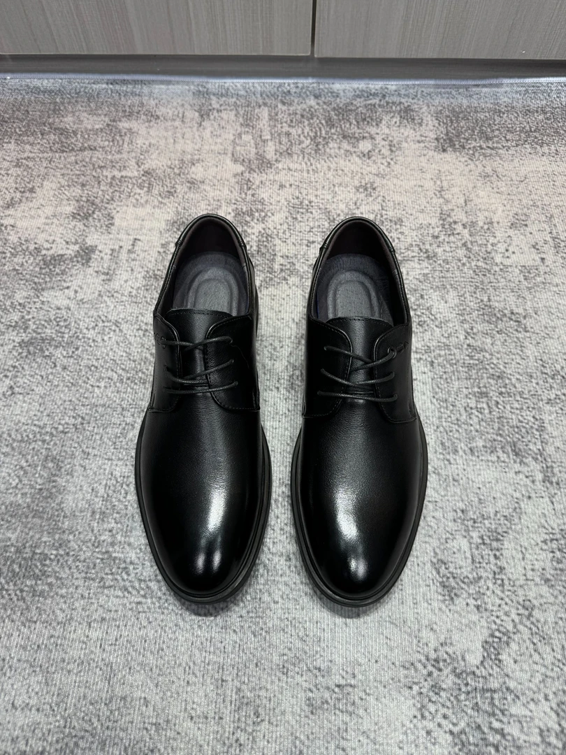 索伦公牛品质商务简约休闲一脚蹬真皮四季系带款舒适性正装男鞋