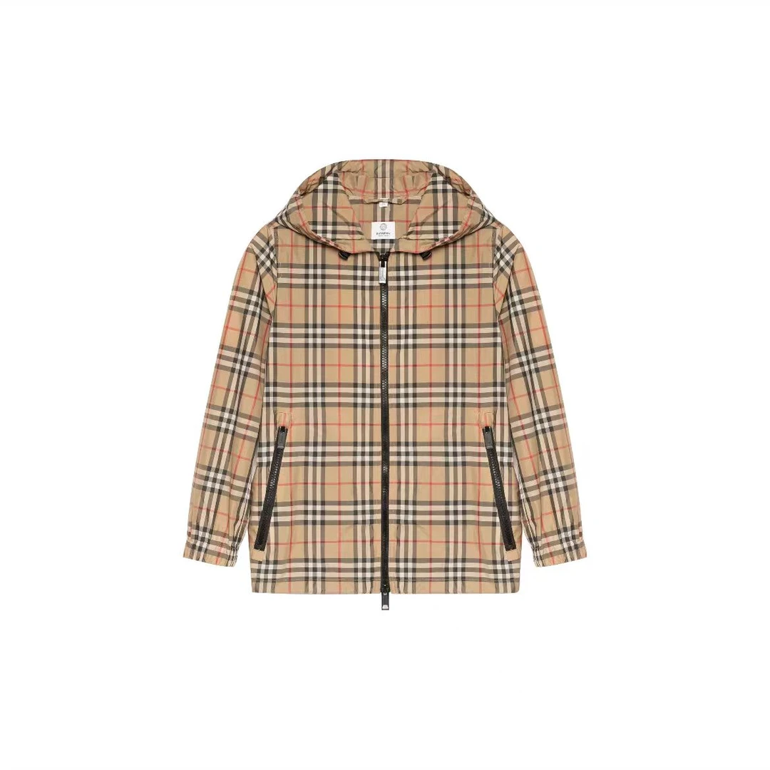 Burberry博柏利 博柏利 复古Vintage格纹连帽夹克 女款 典藏米色