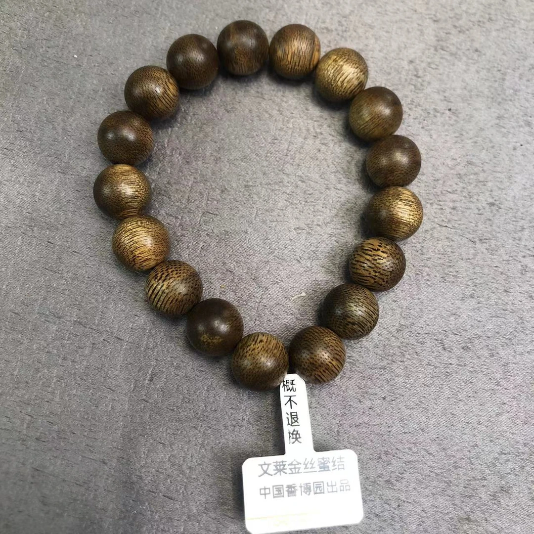 中国香博园沉香文莱金丝蜜结1.2单圈手串zg800313
