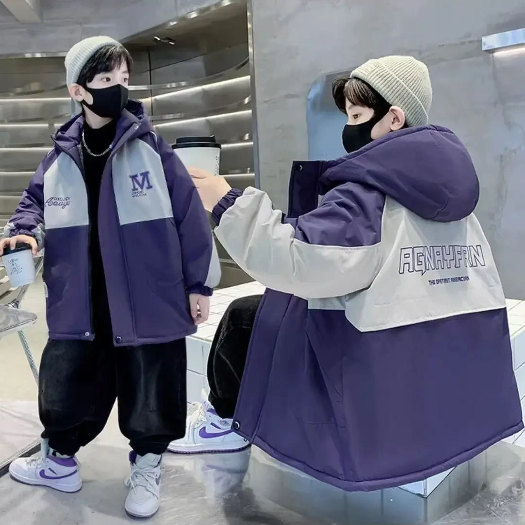 【加绒加厚】2024年冬季新品男女童派克服棉服抗寒保暖五防防风