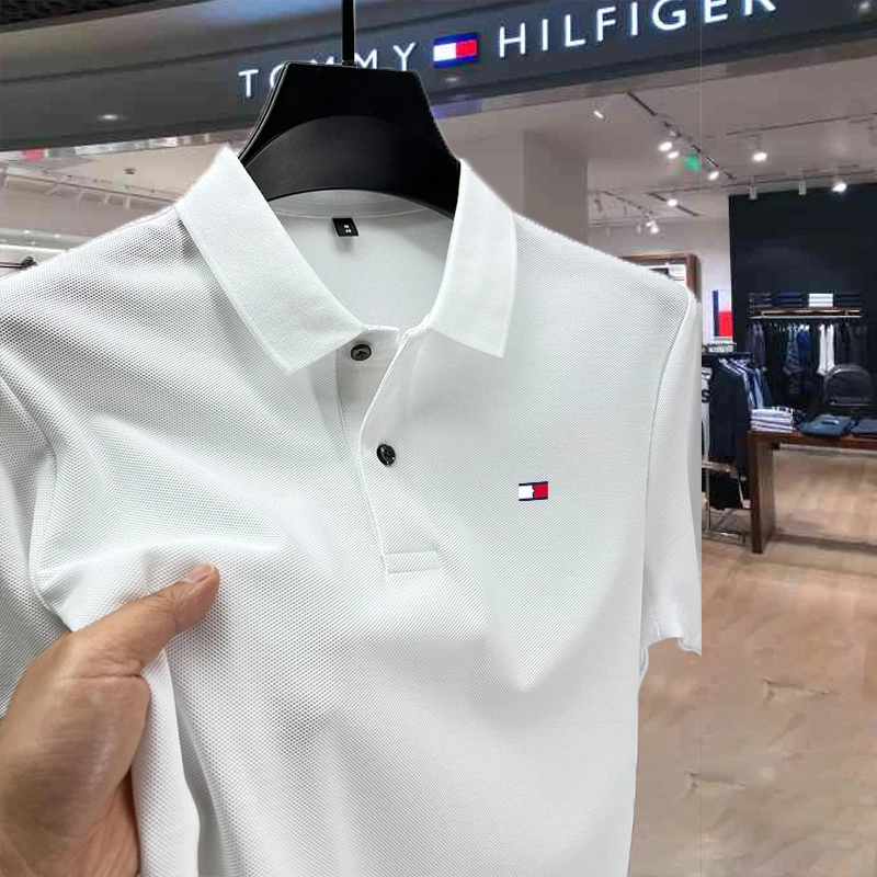 【美式高端】汤米正品·中年男士翻领短袖纯棉商务休闲polo衫