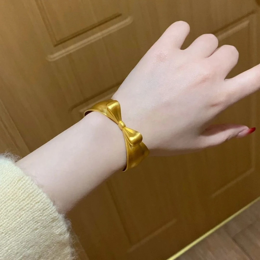 铜合金手镯 暴富蝴蝶结手镯闪闪时尚百搭气质手环精致流行女款