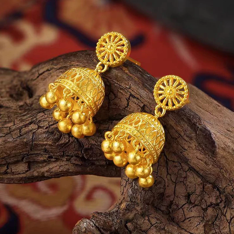 铜合金耳饰 奢华气质百搭耳钉民族风耳坠少女轻奢气质耳饰复古