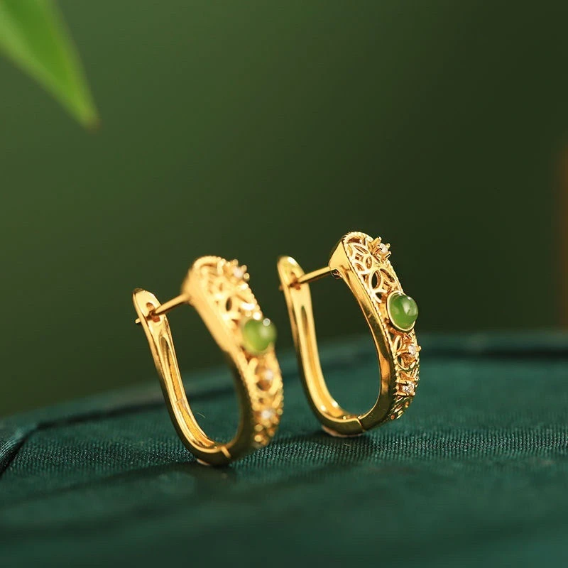 铜合金耳饰 2023新款耳环女款新中式气质耳坠时尚潮流个性百搭