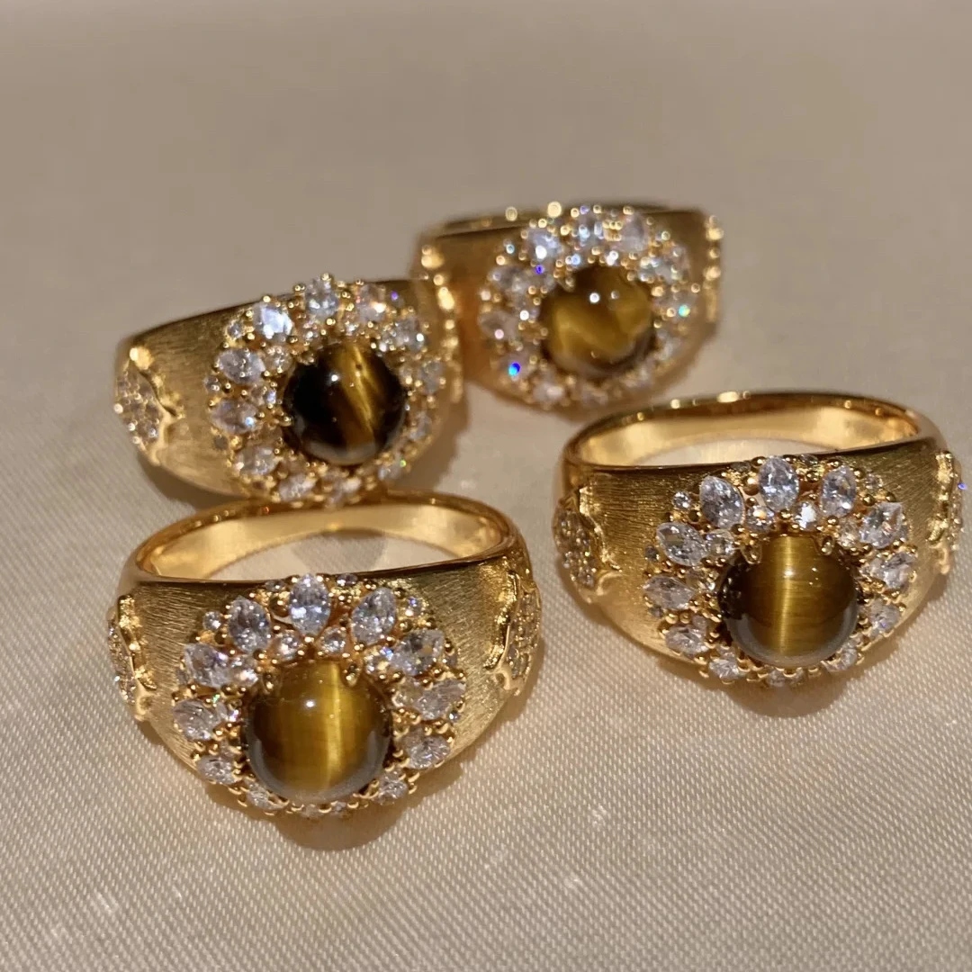 铜合金戒指 复古戒指轻奢高级感叠戴奢华气质时尚食指戒精致小众