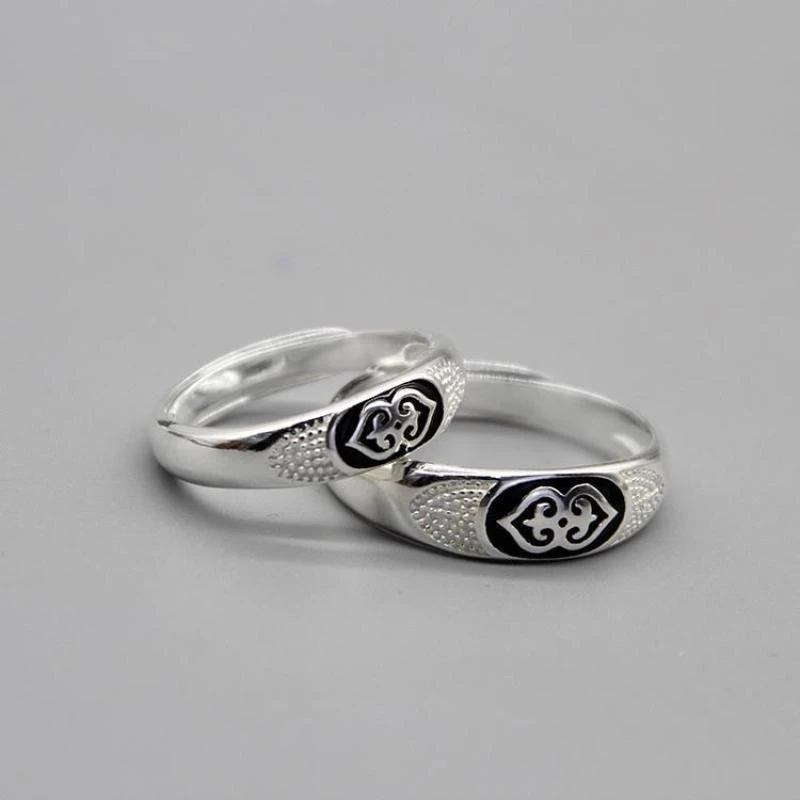 铜合金戒指 民族风蒙古风戒简约百搭时尚个性精致中国风情侣戒指