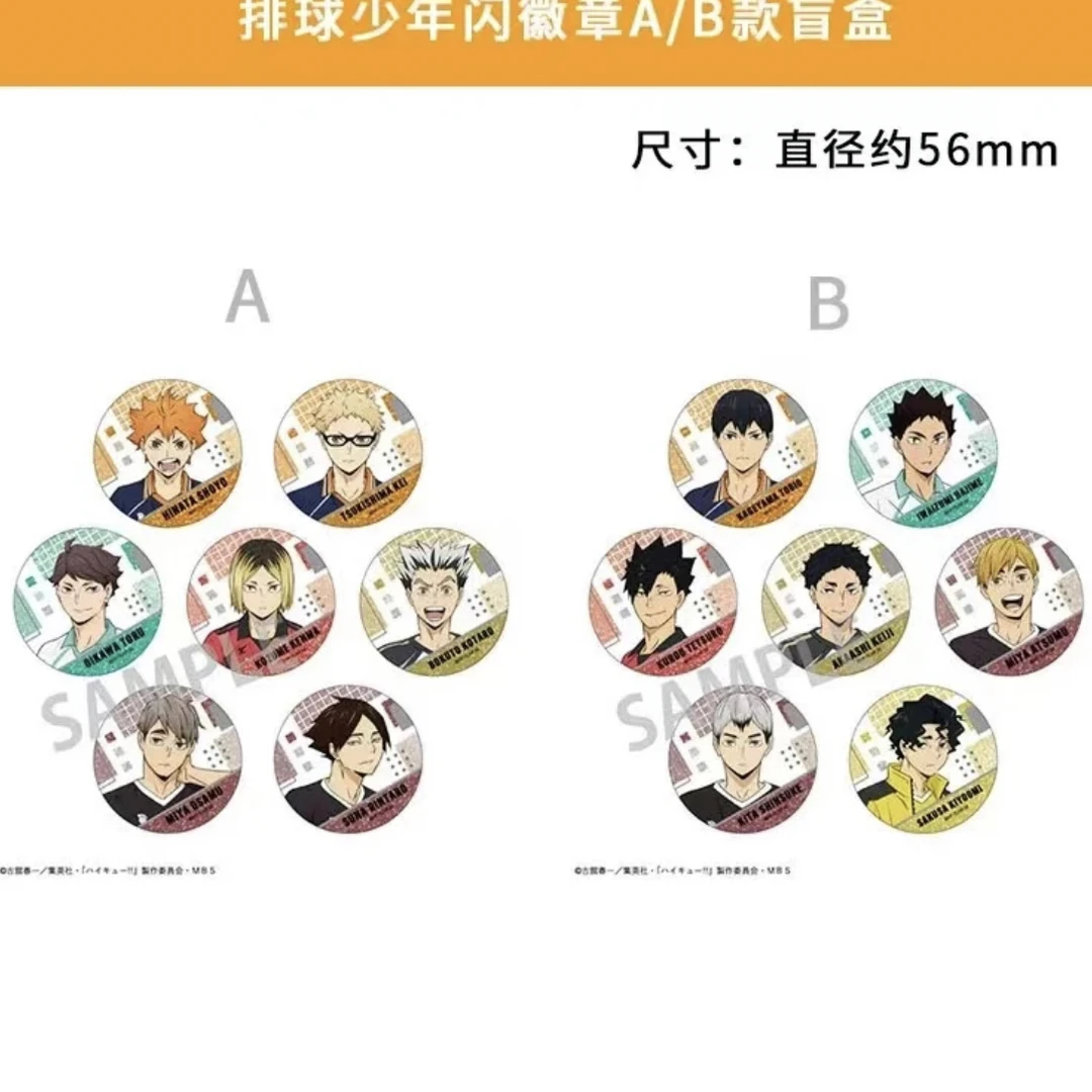 日谷现货 排球少年 KAMIO 烫金 队服细闪吧唧徽章 A/B款 【盲盒】