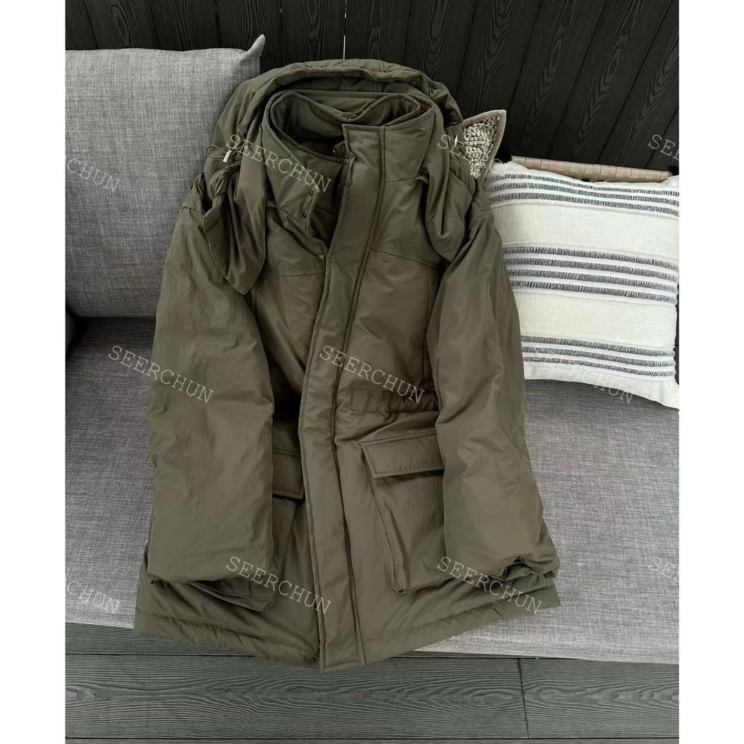 【纯纯女装】SEER CHUN 高品质男友风工装鸭绒羽绒服 41352