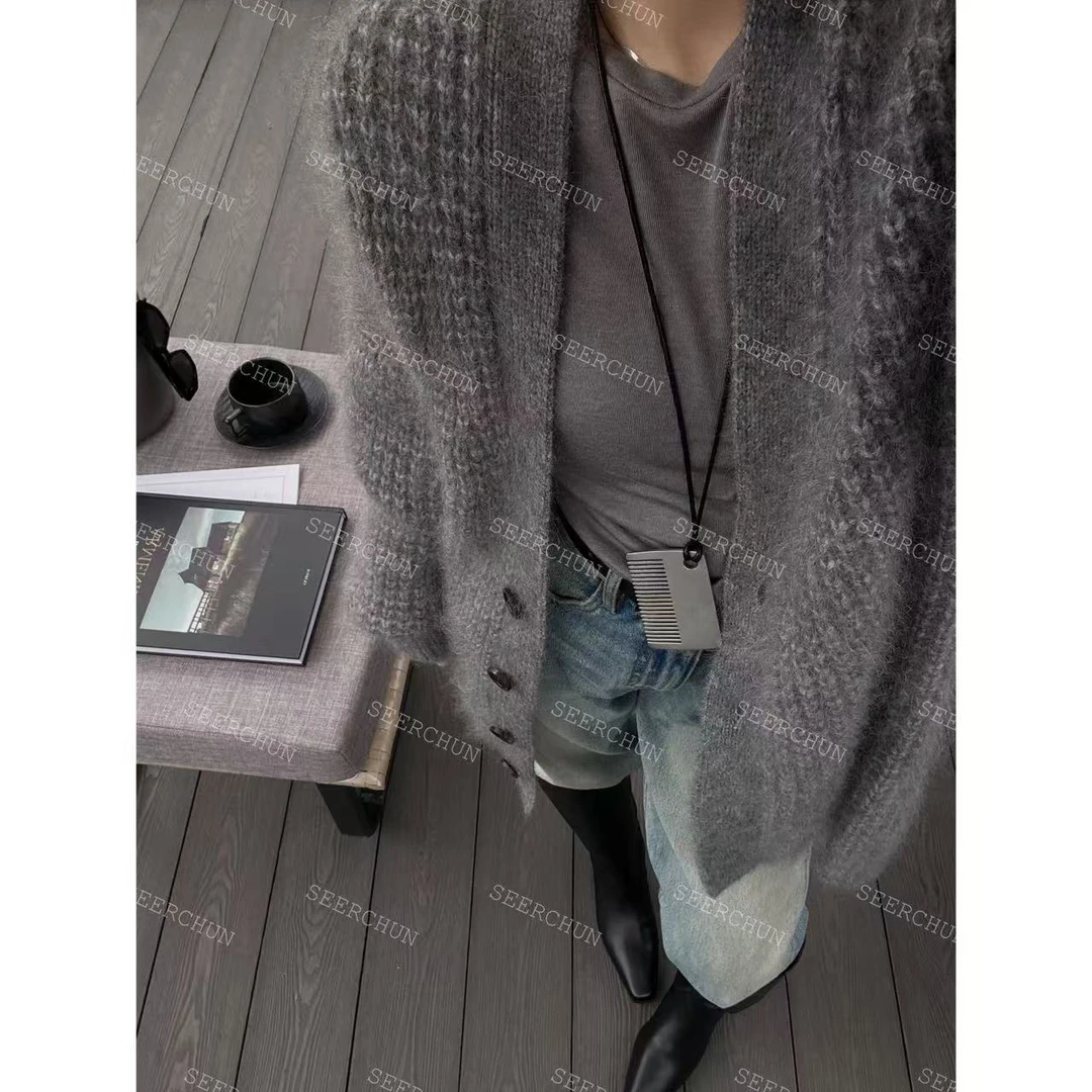 【纯纯女装】高品质超慵懒马海毛大开衫 40992