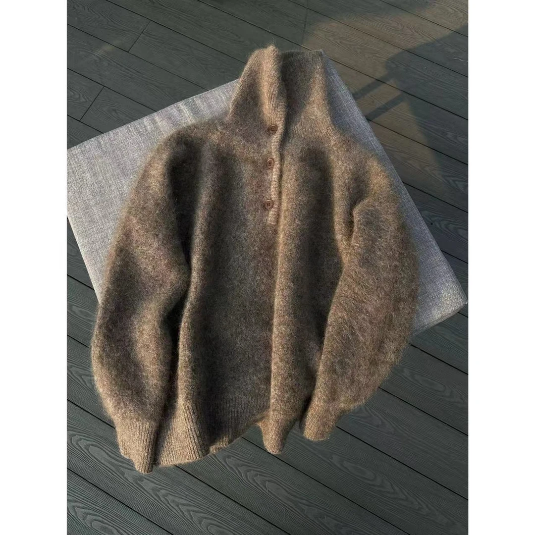 【纯纯女装】高品质慵懒气质高领马海毛毛衣 40939