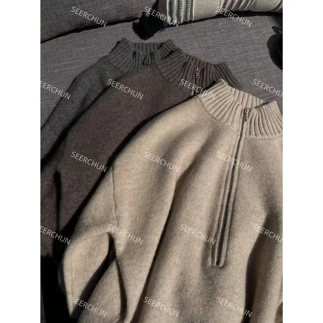 【纯纯女装】SEER CHUN高品质半拉链慵懒百搭毛衣 41088