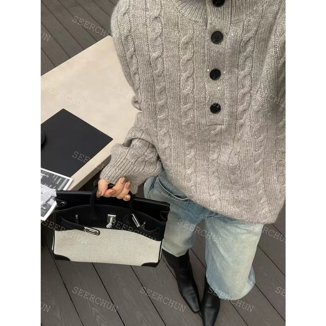 【纯纯女装】SEER CHUN高品质纽扣亮片毛衣 41502