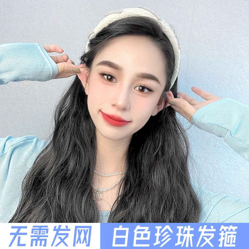 【慵懒女孩~微卷长发】假发片女长发一片式无痕接发发箍假发片