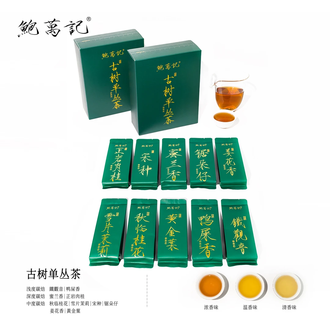 鲍万记烏龍茶单丛古树茶叶凤凰核心产区鸭屎香茶叶宋种黄金叶