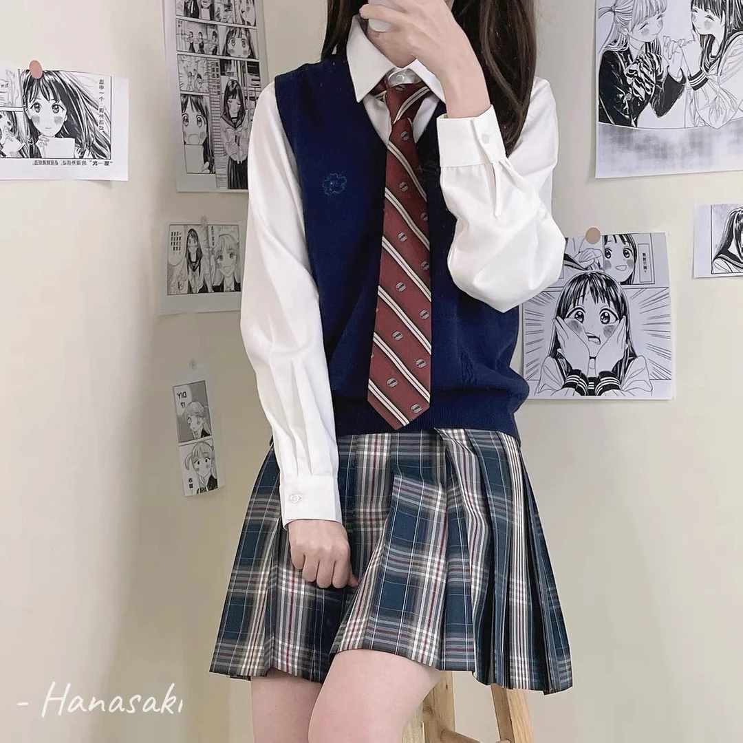 【冬野高短裙】JK短裙 深蓝色格子裙校供感