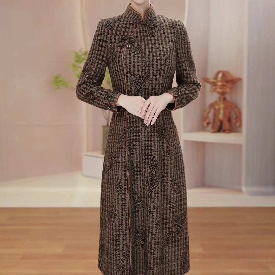 【芊恩女装】24173秋季穿搭新款连衣裙收腰显气质