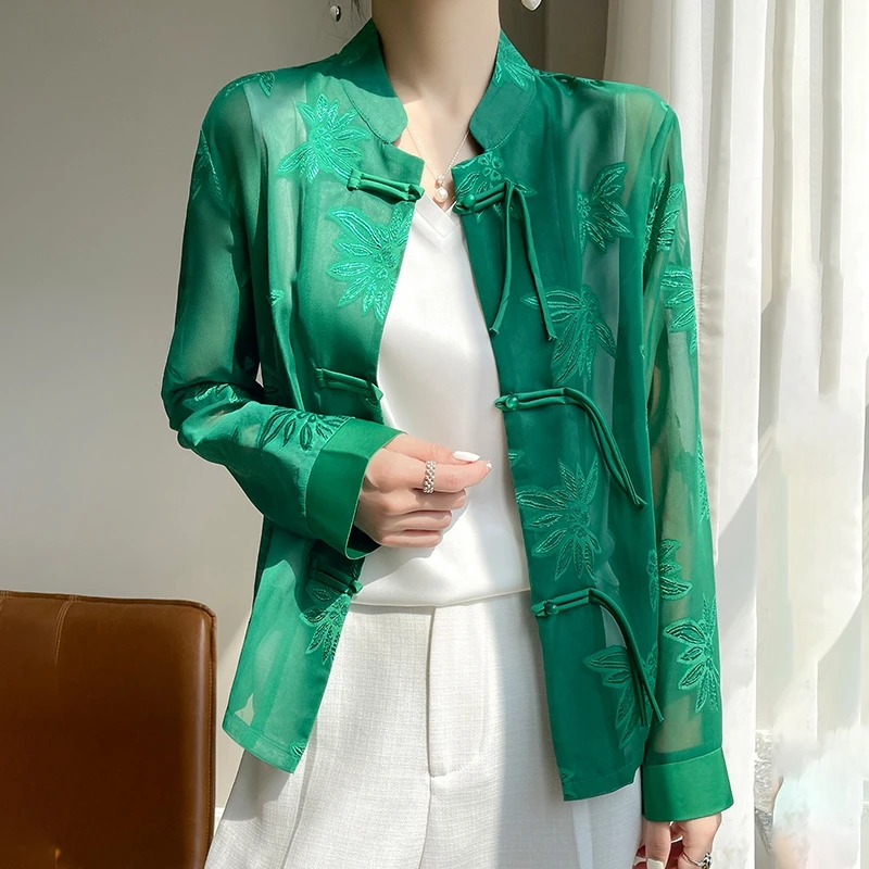 盘扣复古新中式古风提花长袖日常中国风气质开衫6118