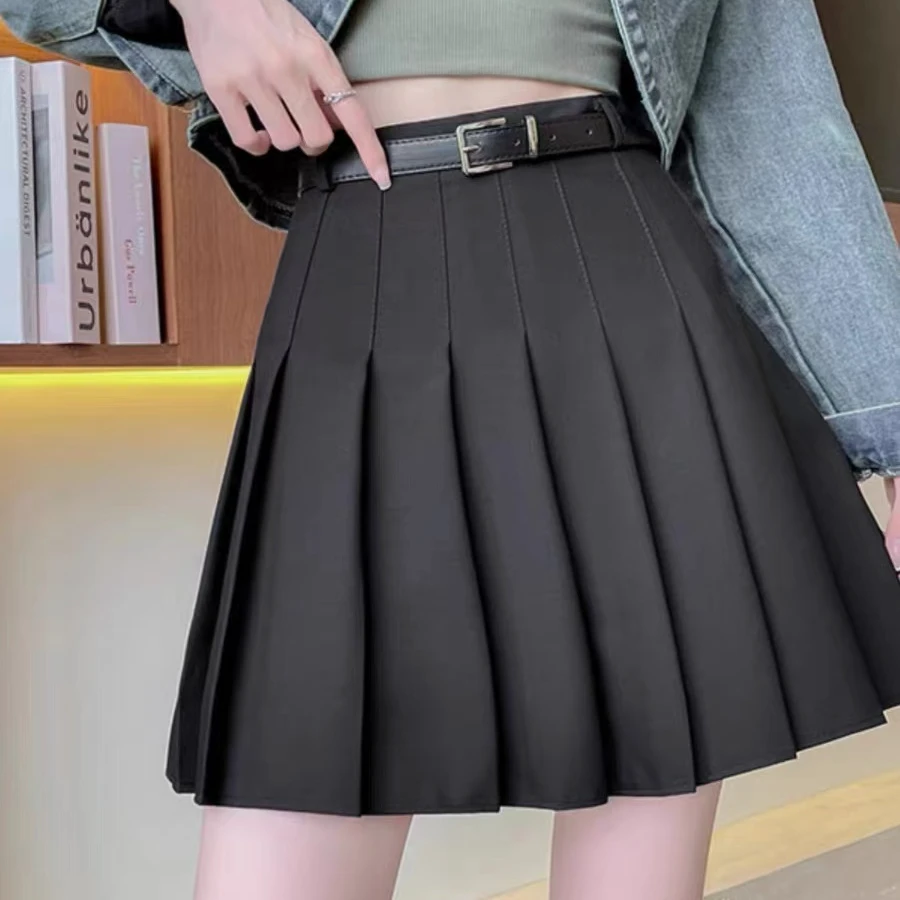 韩版高腰显瘦百褶防走光a字西装半身裙女2024秋季新时尚百搭短裙