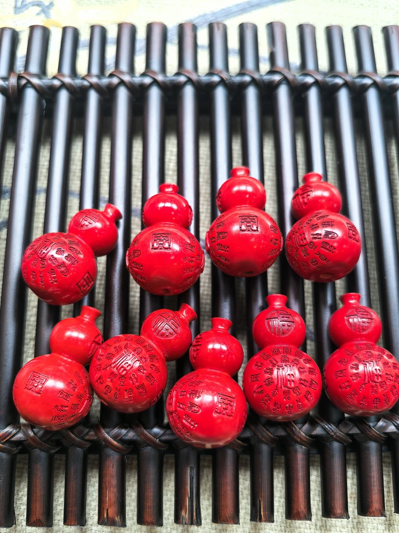 天然辰砂Z011朱砂配件经文葫芦多样性发其一