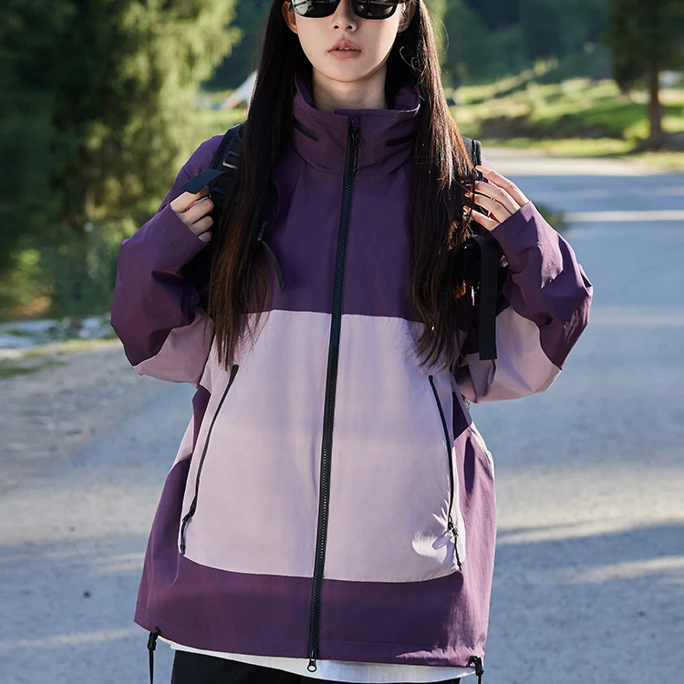 冲锋衣可拆卸秋冬款拼接撞色两件套2025防风防水夹克外套