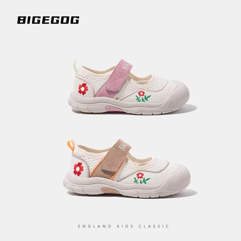 女童运动鞋春夏款网面透气2025新款浅口凉鞋防滑软底女宝时尚网鞋