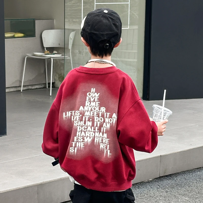 儿童装男童秋装卫衣2024新款春秋款上衣大童秋季打底衫洋气炸街潮