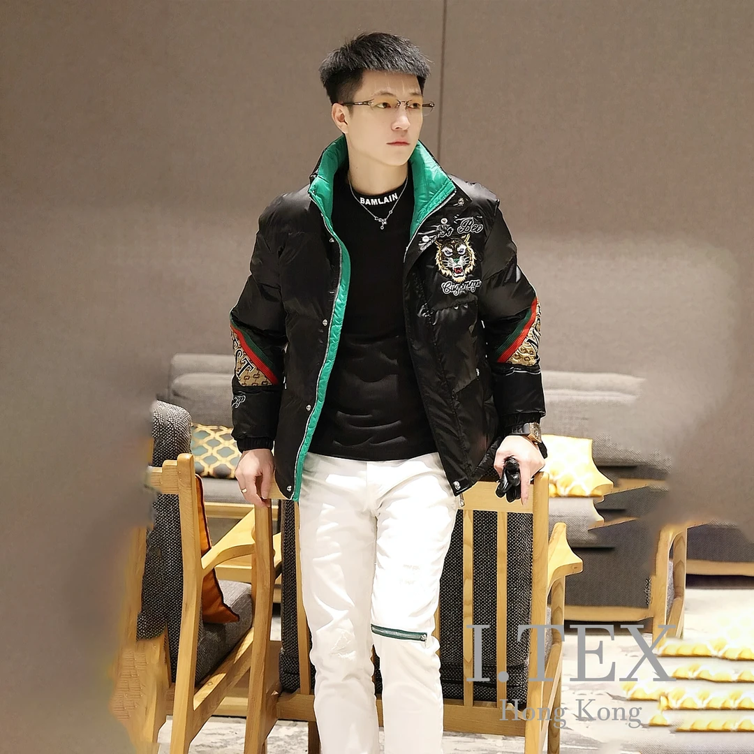 I.TEX品牌/2023新款男士冬款时尚百搭休闲老虎头羽绒白鸭羽绒服