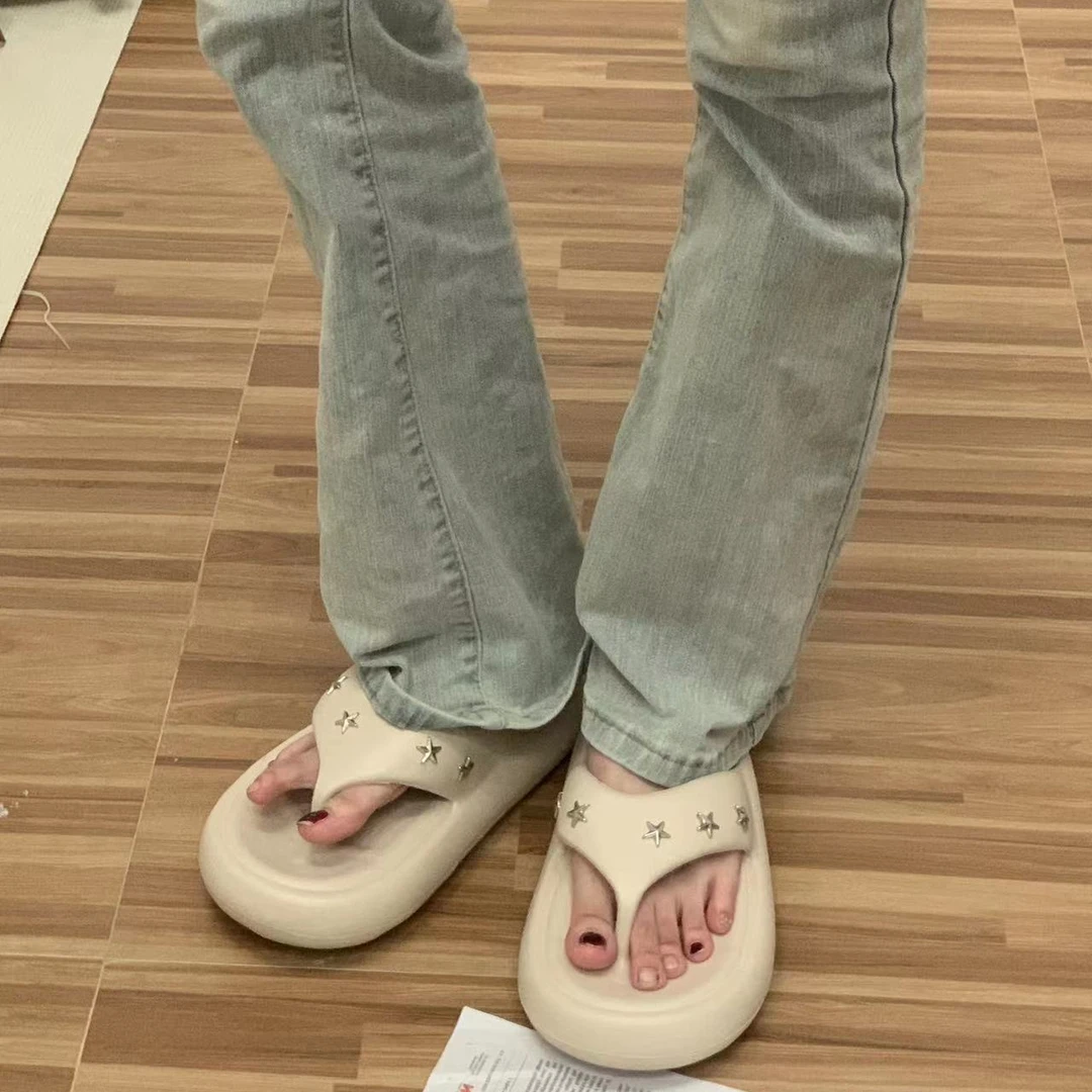 2024夏季新款三色eva胖胖鱼人字拖4cm厚底外穿沙滩百搭小众原创