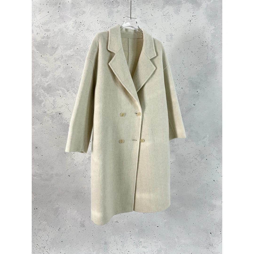 2024年新款中长款翻领羊毛大衣设计感风衣慵懒时尚百搭简约DY945