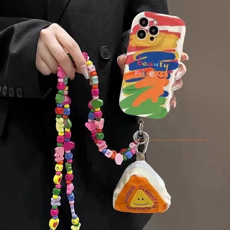 苹果/华为/小米/VIVO/OPPO新款彩虹油画芝士钱包全包镜头软手机壳