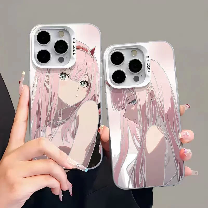 苹果/华为/小米/VIVO/OPPO新款卡通国家队正脸女孩简约彩银手机壳