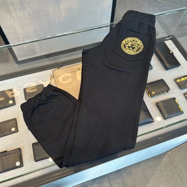 未使用 VERSACE/范思哲 男士黑金美杜莎休闲束脚卫裤运动裤