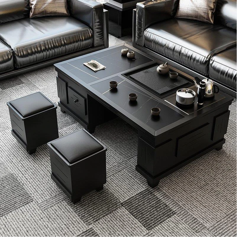 岩板功夫茶几带烧水功能茶桌椅茶具一体套装现代家用办公泡茶台