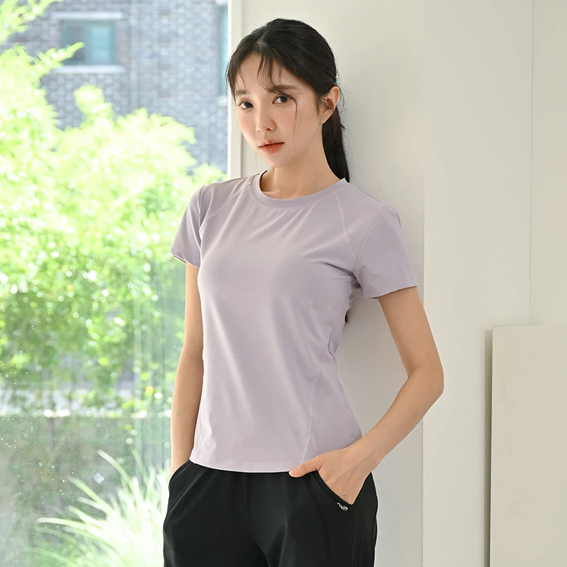 运动上衣女夏季新款宽松健身速干衣短袖专业户外瑜伽跑步t恤薄款