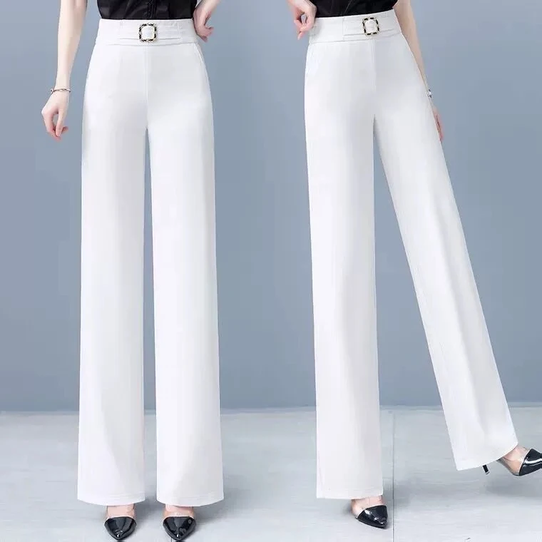 阔腿裤女2025春季新款垂感韩版宽松显瘦高腰休闲直筒裤子女