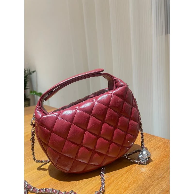 HIRMRIS手工真皮包550558-红 香邮差u型银球红 呼