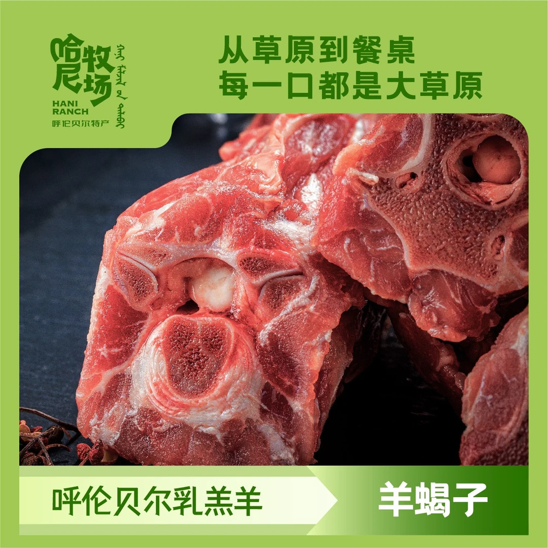 【哈尼牧场】内蒙古呼伦贝尔草原散养乳羔羊原切精修多肉羊蝎子