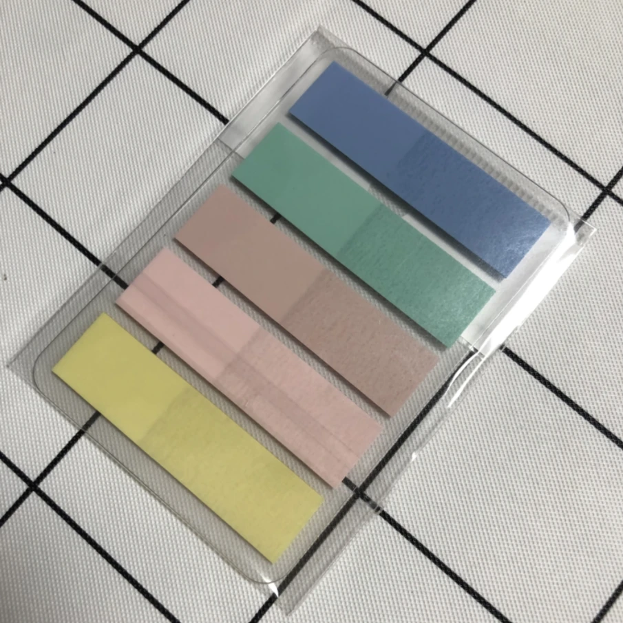 1025-中小学生1000贴半透明颜值PET莫兰迪色荧光色索引贴量贩装