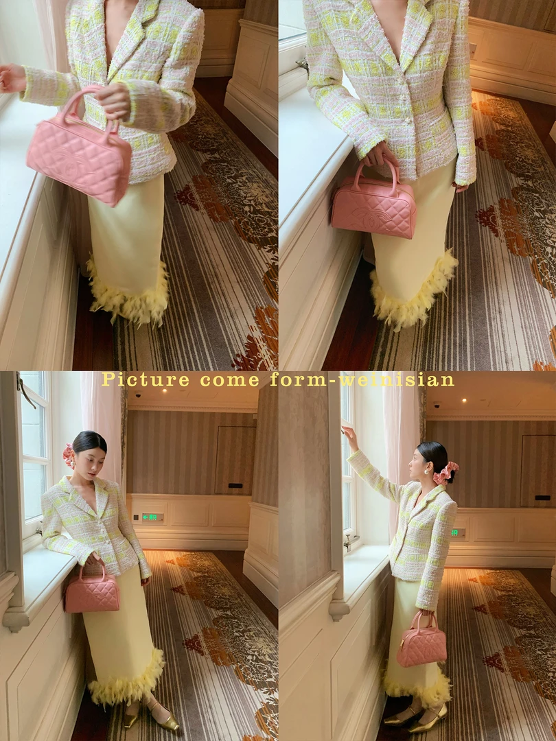 重工定制真羽毛半身裙    24047