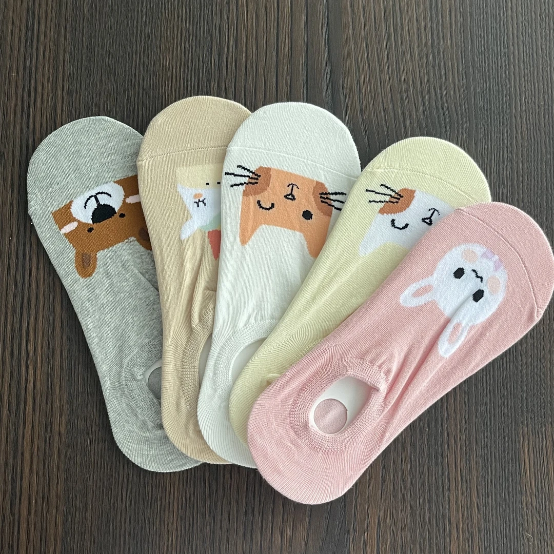 袜子夏季女士春夏ins低帮日系不掉跟吸汗薄款卡通网眼浅口