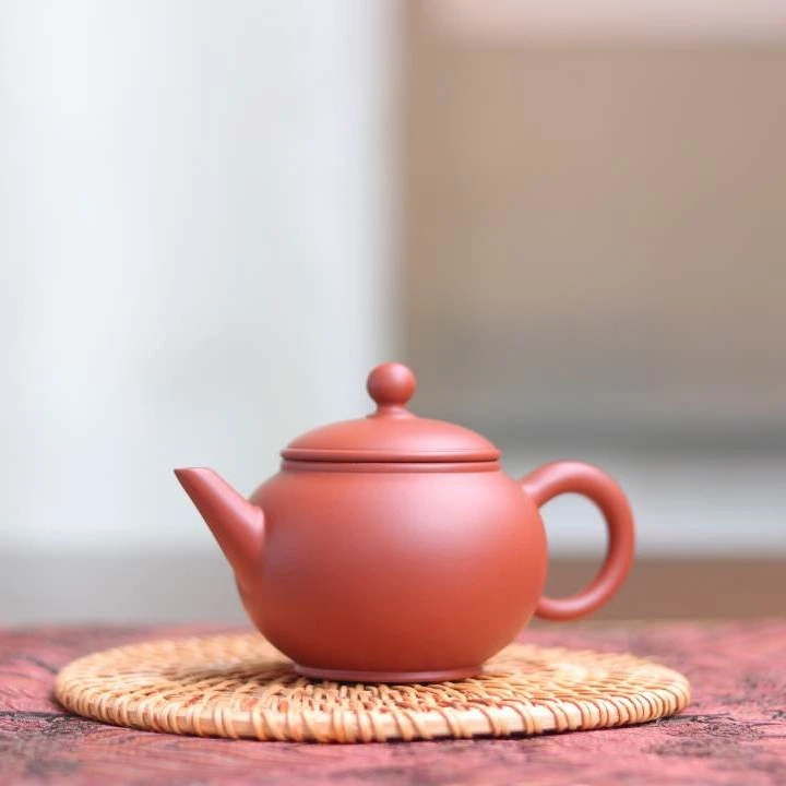 《水平》潮州手拉壶 应山陶艺坊茶壶紫砂朱泥手拉壶水平壶茶道