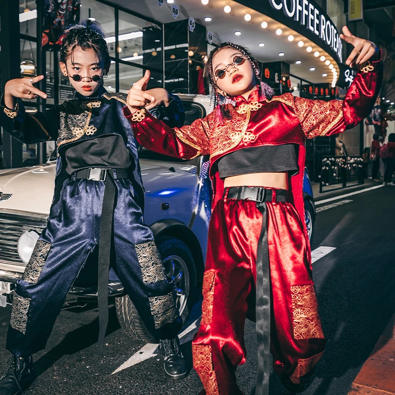 雉子灵女童国潮走秀服装中国风儿童t台演出服霸气少儿爵士舞套装