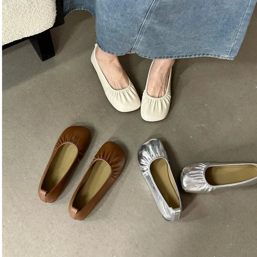 气质满分~韩版复古玛丽珍鞋浅口方头平底奶奶鞋软底单鞋女2775-YB