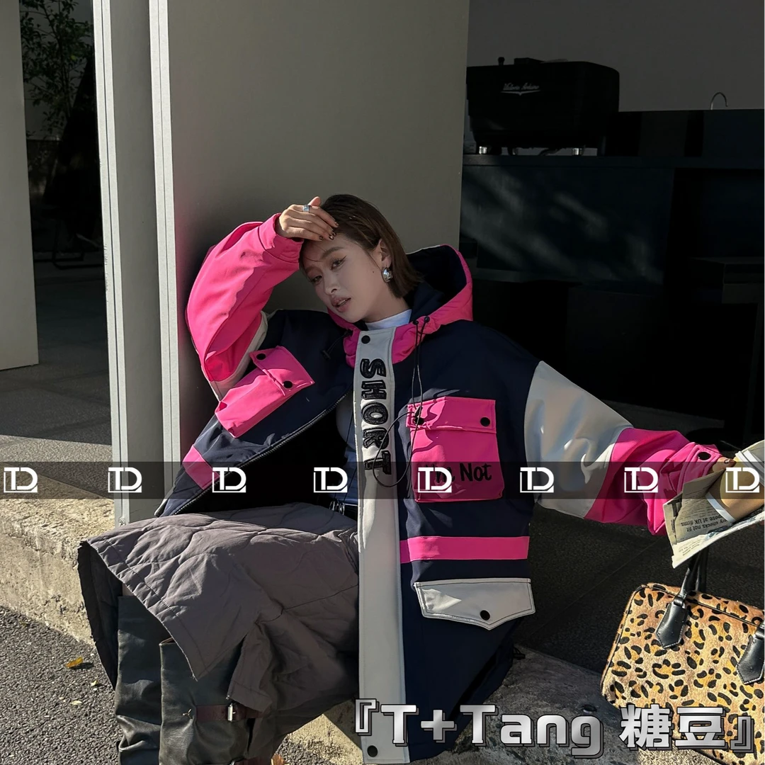 奇奇家 撞色夹棉巨保暖户外滑雪服爬山登山服派克服棉服棉袄