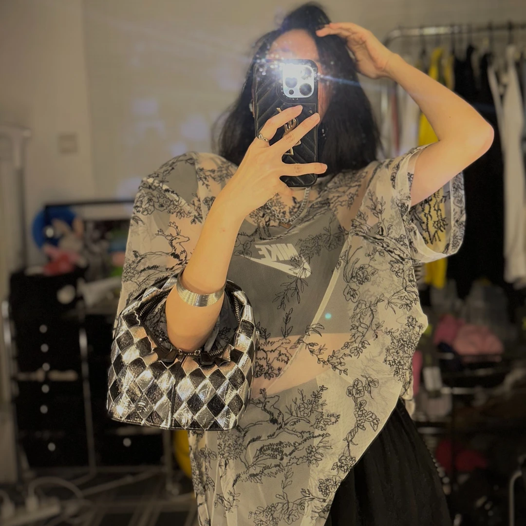 奇奇家 韩国设计镂空蕾丝大版蕾丝衫