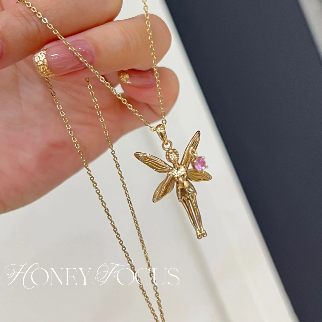 坠链均925银合成锆石 花仙子项链 小众时尚轻奢时装款项链 #8967