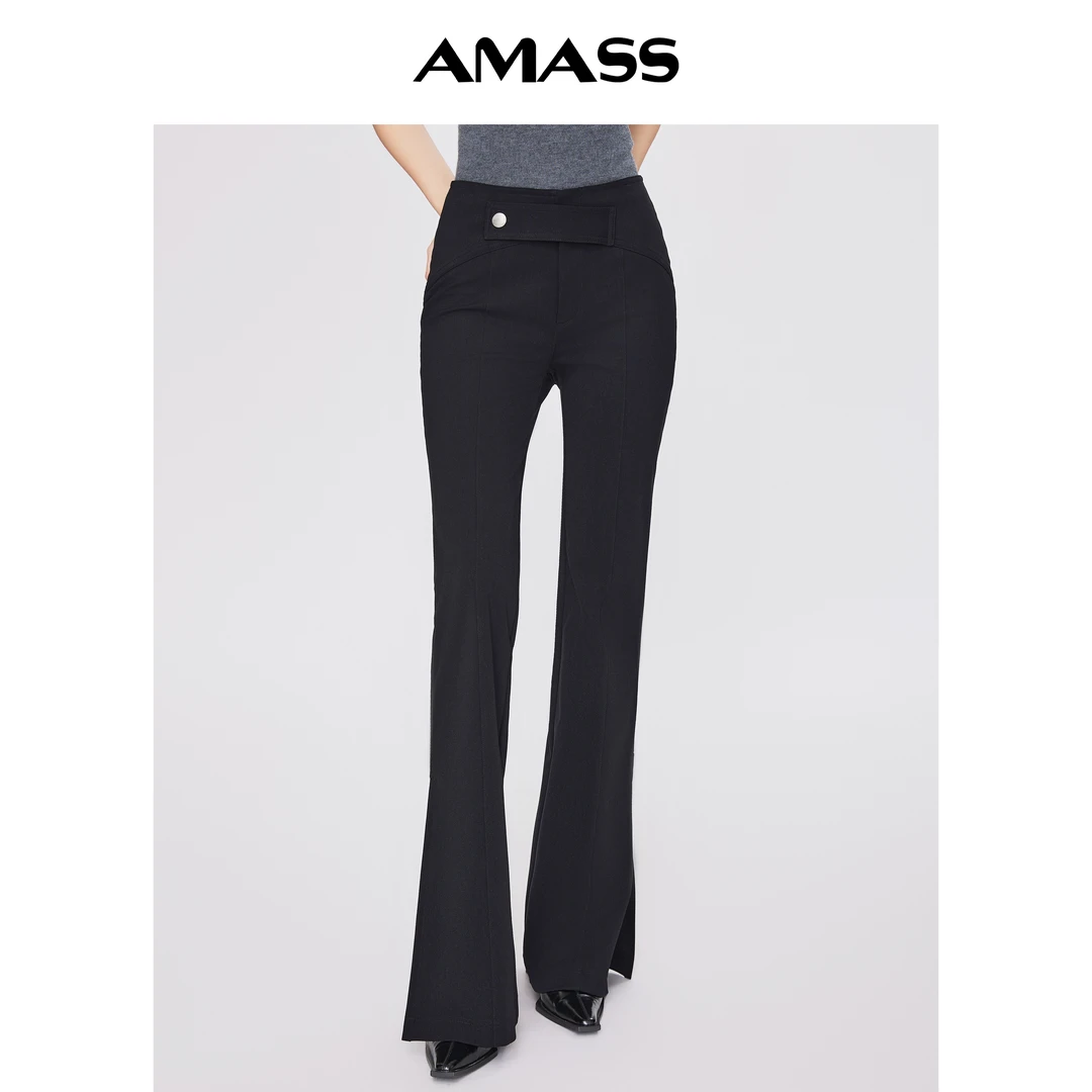 AMASS/阿玛施时尚V型腰头高腰显瘦招牌微喇叭人鱼裤女5100453
