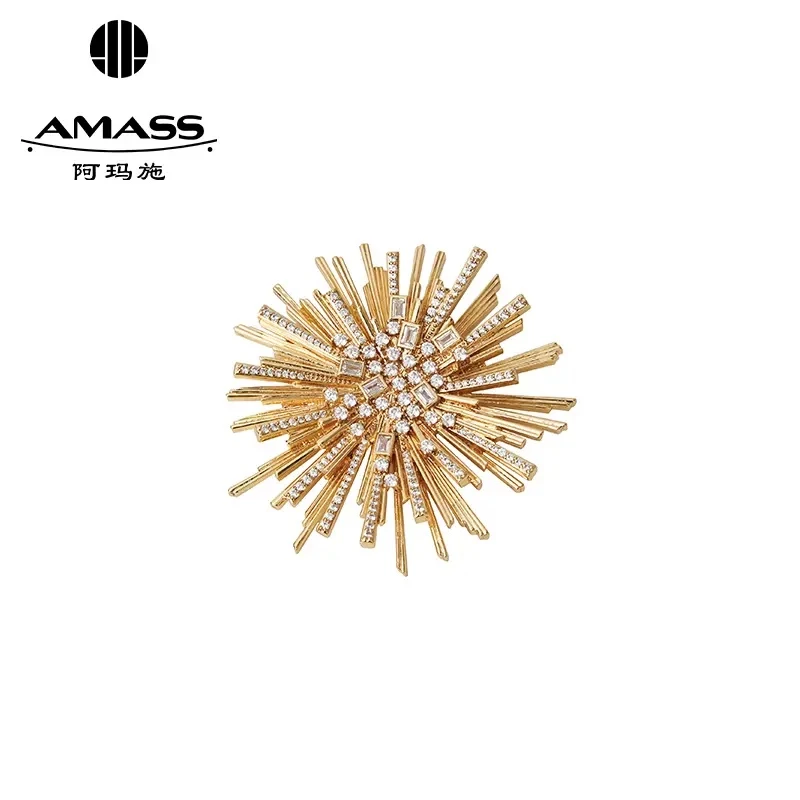 铜合金锆石胸针 简约时尚轻奢百搭复古质感精致雪花胸针5900555